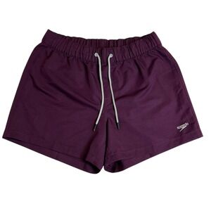 Speedo Maroon Athletic Swim Shorts Lightweight Moisture-Wicking Drawstring Sz S